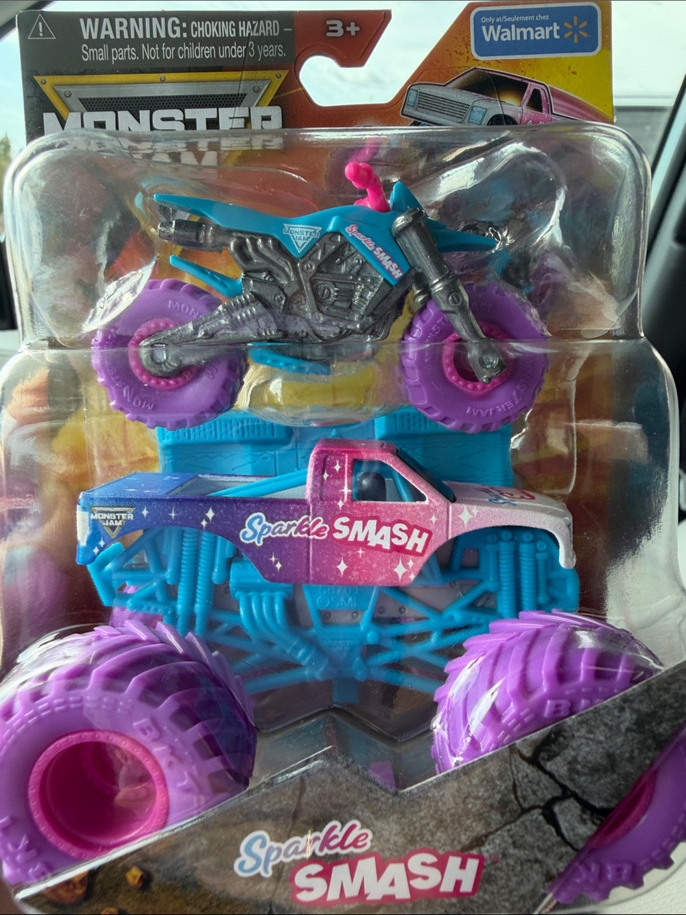 Monster Jam Monster Truck - Sparkle Smash Truck and Bike